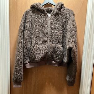 Skims teddy cropped zip up